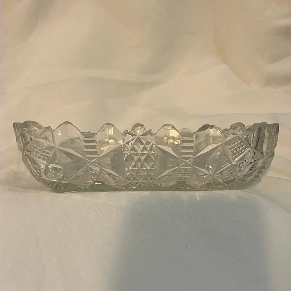 Vintage Cut Crystal Relish Dish